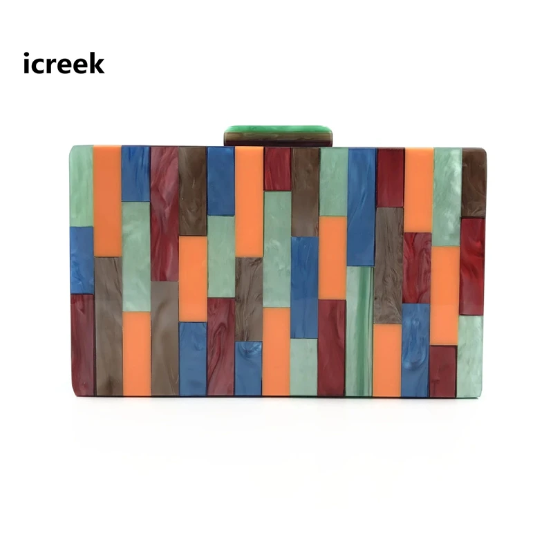 

Новое поступление, женские акриловые модные вечерние сумки, роскошная красочная лоскутная сумка для вечеринки и выпускного, женская милая ...