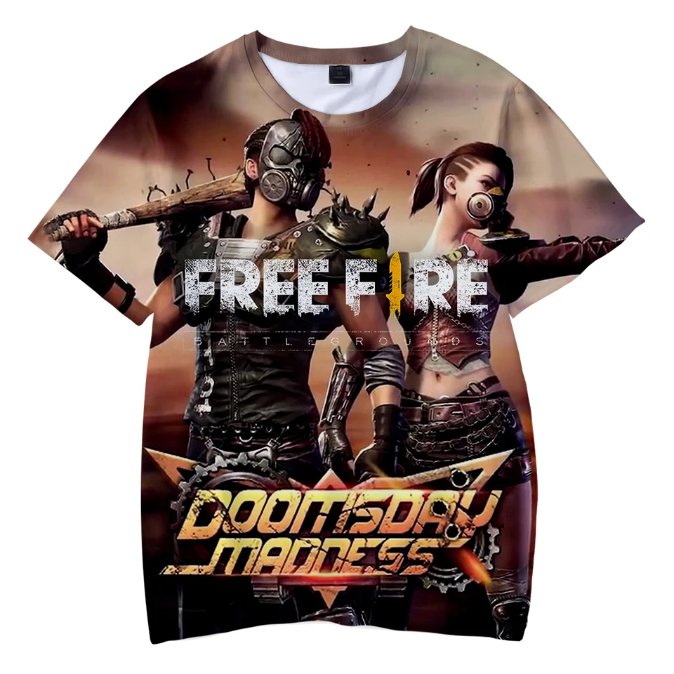 Популярные детские летние крутые футболки с 3D принтом Game Free Fire модные уличные