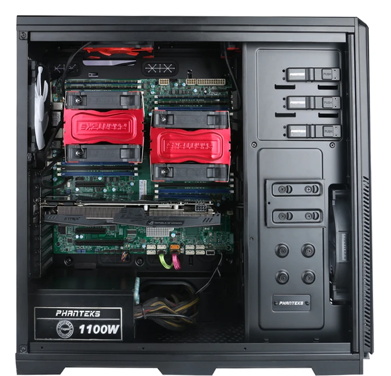 PHANTEKS 614PC чехол для компьютера(поддержка 6 позиций жесткого диска/Поддержка EEB двойной материнской платы/задней линии/с 2 вентиляторами