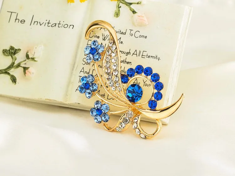 Модная Корейская Брошь Стразы в виде цветка для одежды яркие броши стиле хиджаба