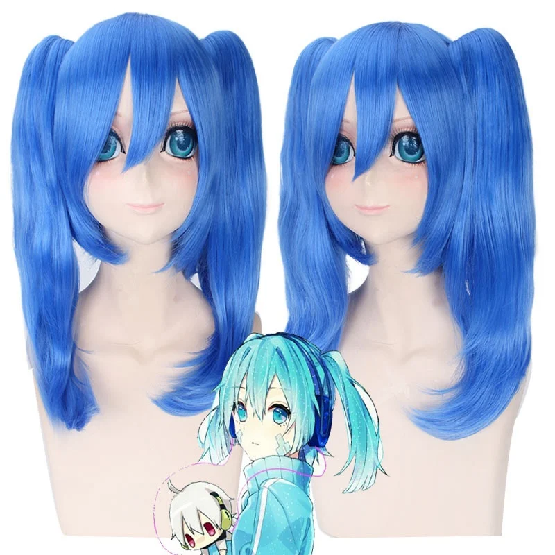

Женские парики для косплея MekakuCity Actors Enomoto Takane, синие парики из искусственных волос средней длины с двумя хвостиками для аниме, универсальные