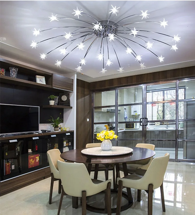 Фонарики со стеклянными цветами для спальни кухни детской комнаты потолочные