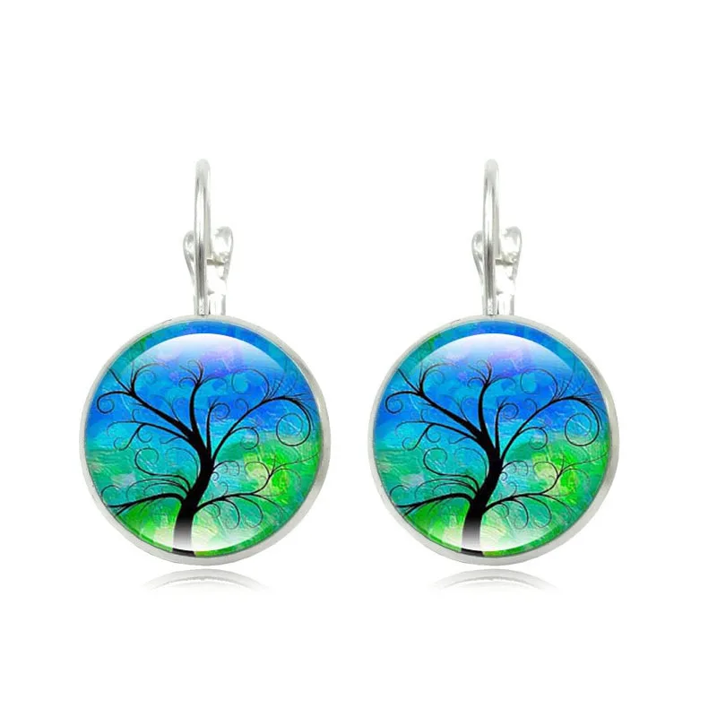 Женские серьги гвоздики XUSHUI XJ Tree of Life с эффектом пуш ап 9 стилей|earrings tree life|tree life
