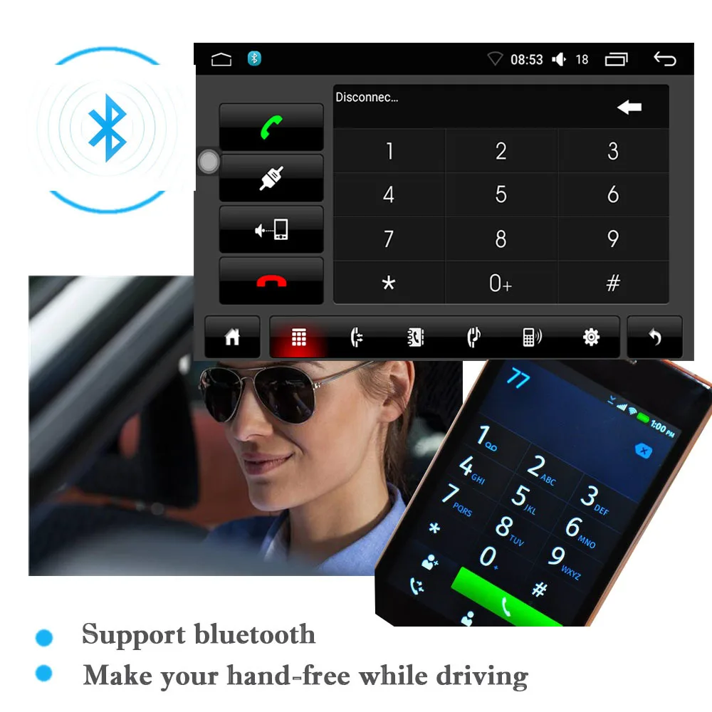 2din 7 дюймов мультимедиа для Android плеер с gps Wifi Bluetooth AM/автомобильное FM радио