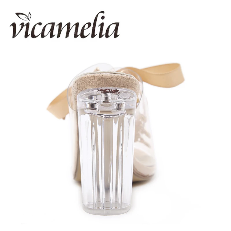 Vicamelia/женские прозрачные босоножки на высоком каблуке с ремешками женские