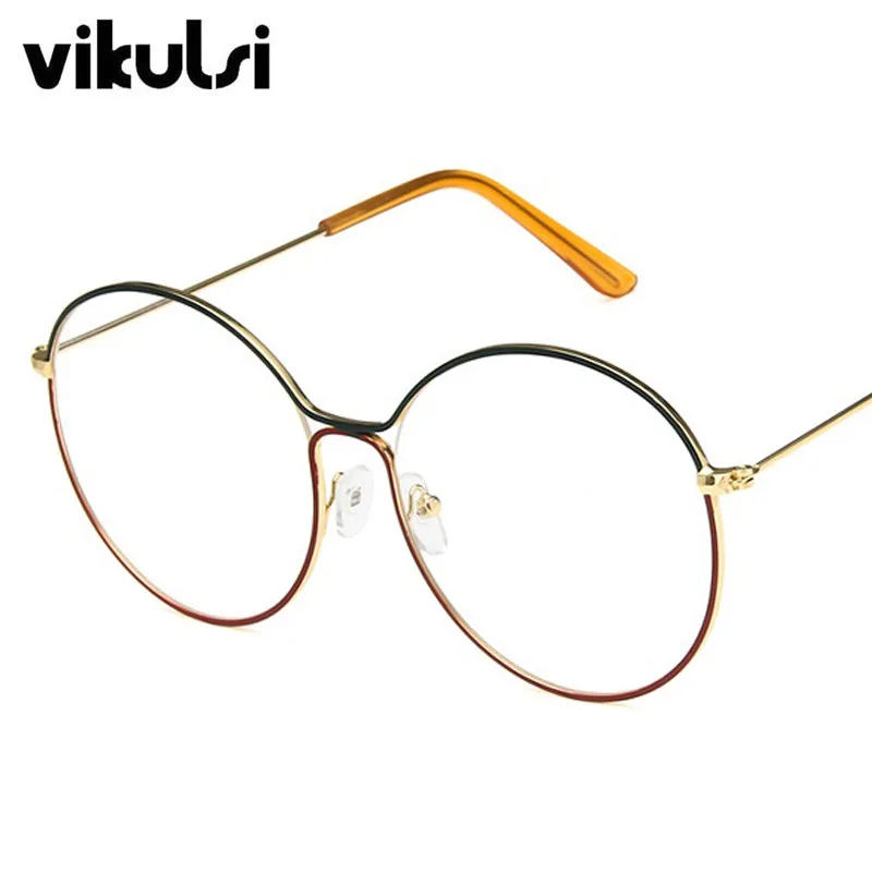 E119 green red clear Роскошные брендовые Круглые Солнцезащитные очки женские винтажные градиентные очки металлическая оправа негабаритных солнцезащитных очков женские зеленые красные очки UV400 - Цвет линз: E119 green red clear