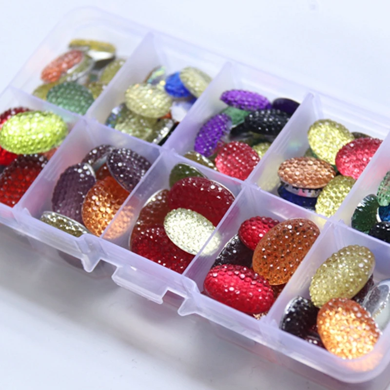 

10*14MM/13*18MM 250Pcs/Set Mix Colors Oval Shape Flat Back Resin Acrylic Jewellery Finding Jewelry Bead