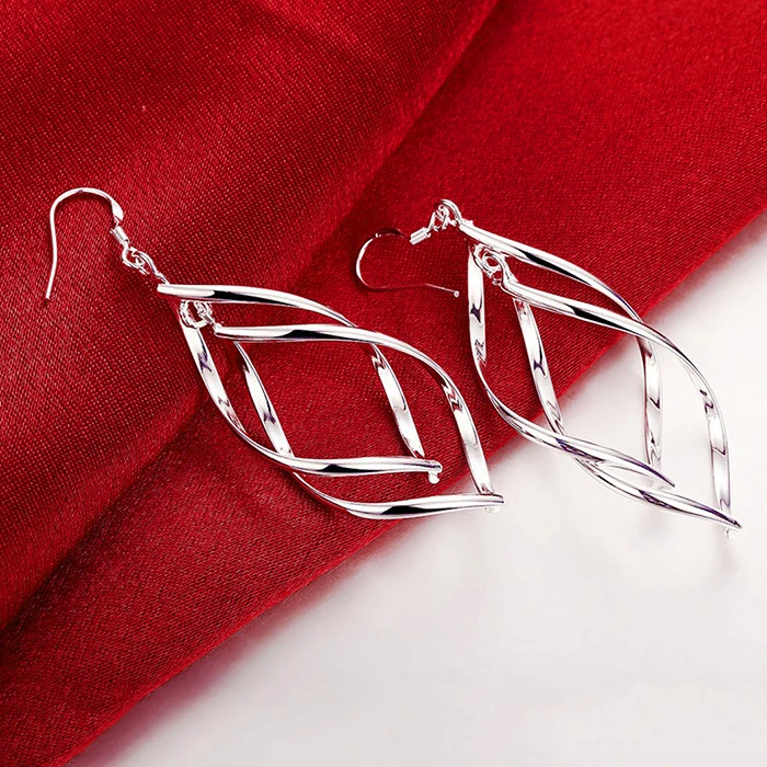 FANALA Earrings Women Hollow Leaf Dangle Drop Silver Plated Hook Earring for Party Jewelry pendientes oorbellen | Украшения и
