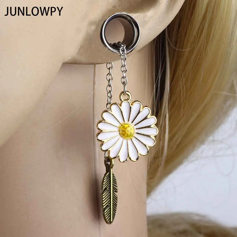 JUNLOWPY 1 пара серьги-измерители двойные расклешенные туннели для ушей женские