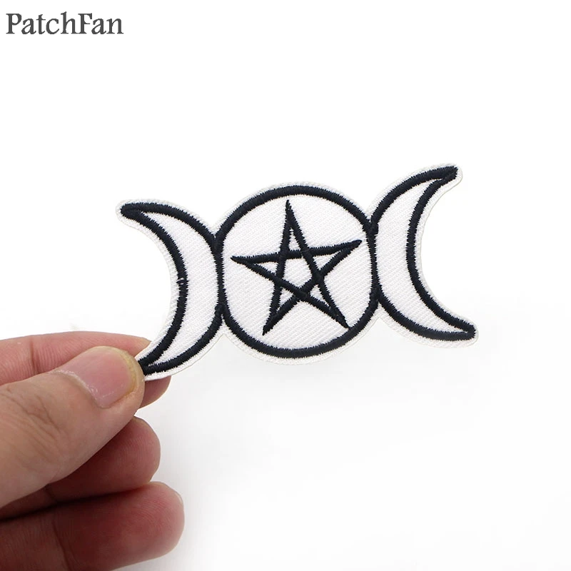 A0257 Patchfan Тройная Лунная богиня вышитая нашивка для футболки свитера термопереводная бумага, железо Пластыри для одежды