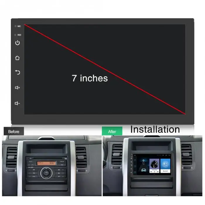 Автомобильный радиоприемник с навигацией GPS плеер Bluetooth Full HD 1080P 7 дюймов wi-fi музыка Оперативная память 1 ГБ DJA99