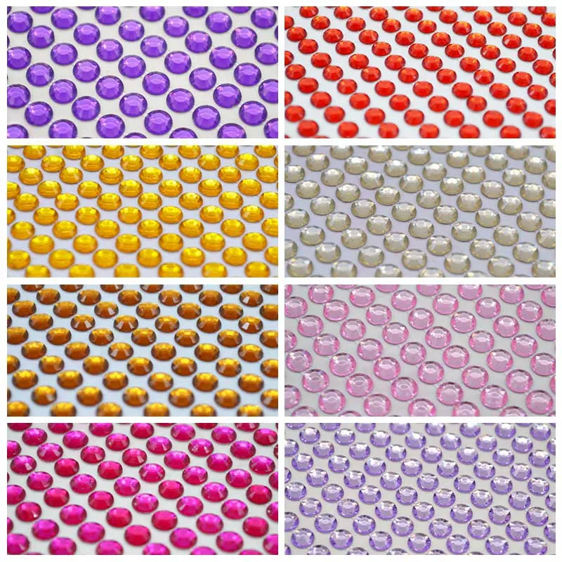 504 шт./компл. 6 мм Diy Decal Mobile/PC/Nail Art Bling Crystal Стразы самоклеящиеся настенные наклейки