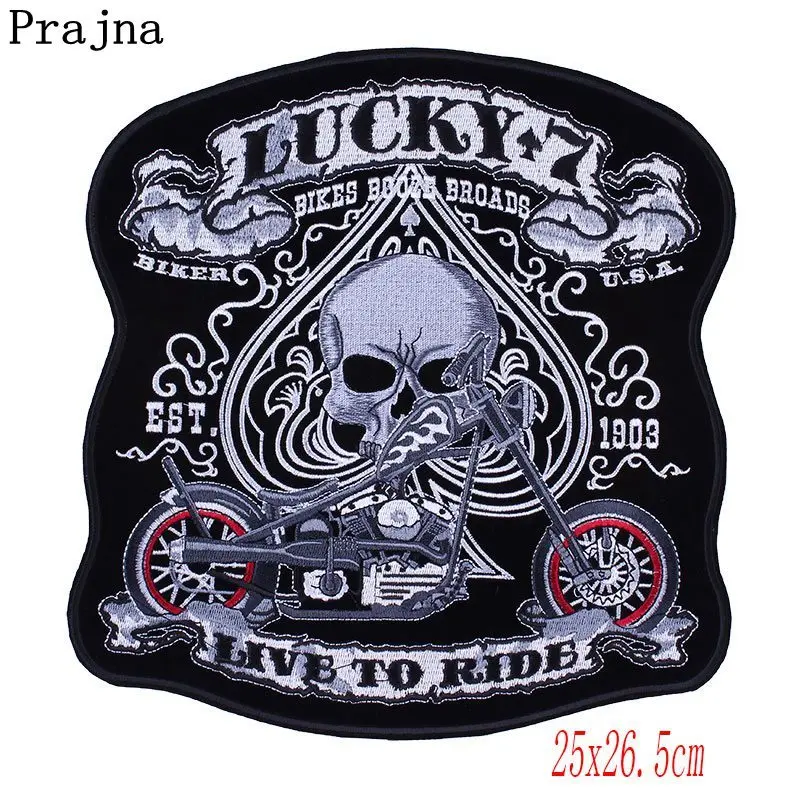 Prajna DIY нашивка с огненным черепом большая задняя вышитая нашивка для одежды хиппи Пришивные нашивки 3D Панк-Рок байкерские значки аппликаций F