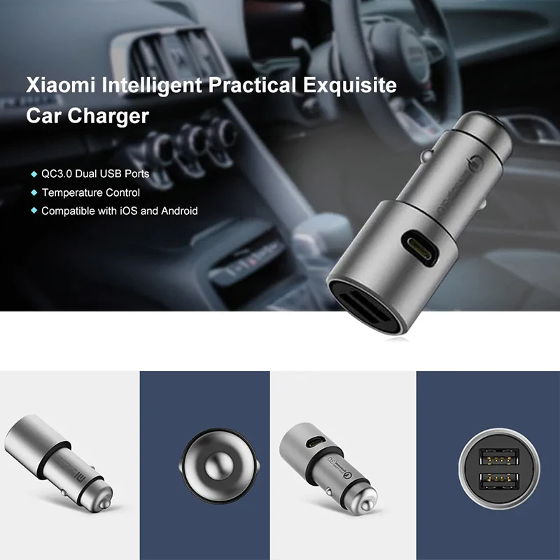Car Cigarette Lighter QC3.0 X2 Dual USB Quick Charger ABS Metal Smart Control for Mobile Phone | Автомобили и мотоциклы