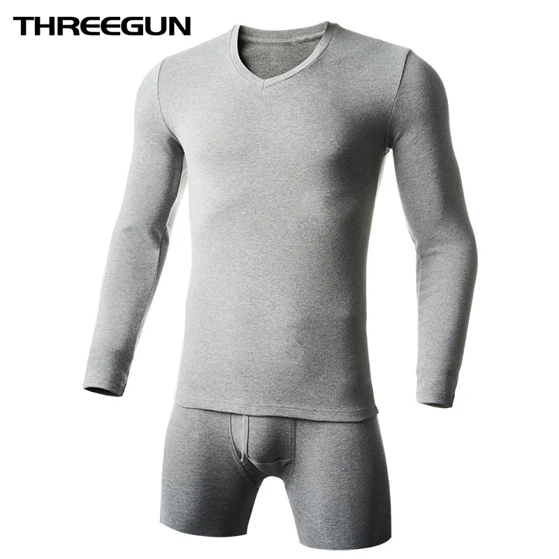 THREEGUN зимнее плотное термобелье два предмета штаны + Топ мужские кальсоны v