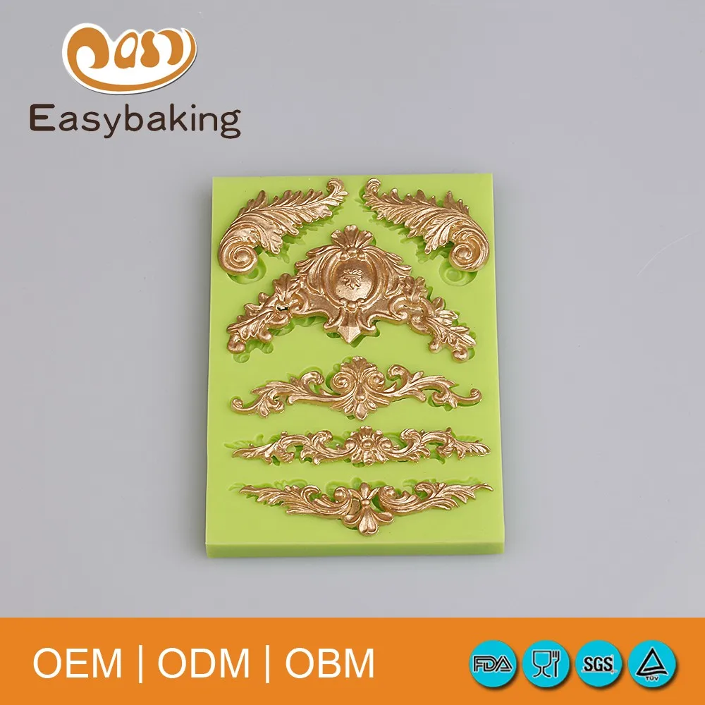 Больше стилей форма в стиле барокко цветок свеча силиконовые 3d формы и резак для