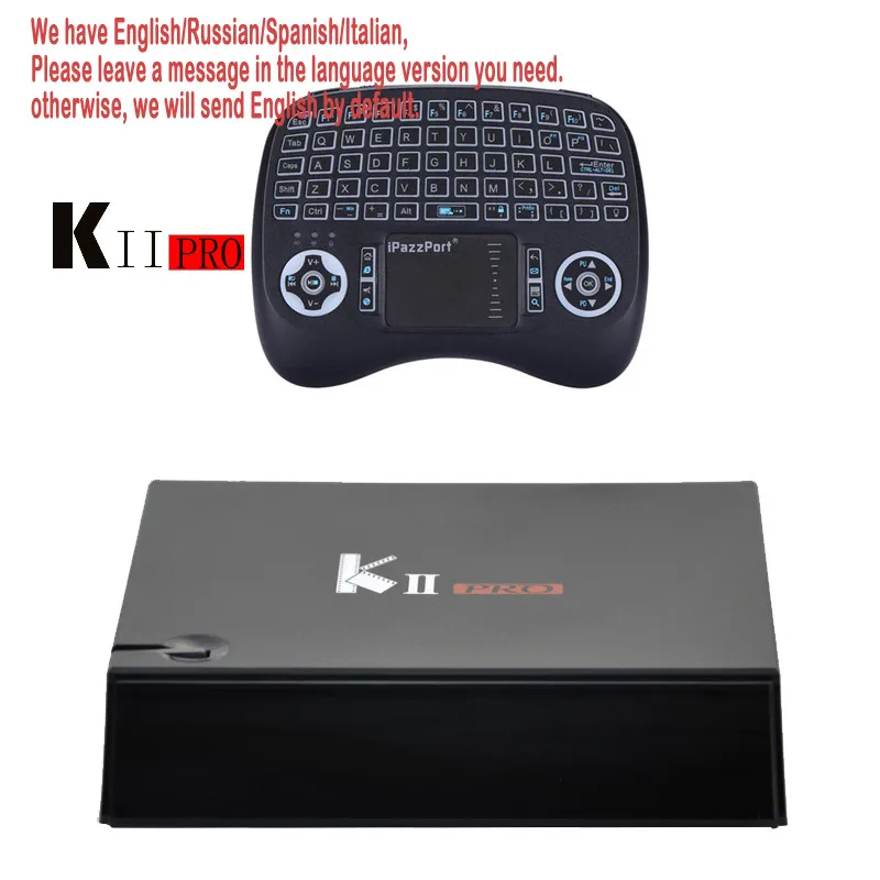 Add Backlit keyboard DVB T2 Android tv Box K2 PRO 2 Гб 16 Гб DVB-T2 DVB-S2 Android 7,1 Amlogic S905D Dual wifi HEVC KII pro 4K Smart tv Box+ клавиатура - Цвет: Add Backlit keyboard