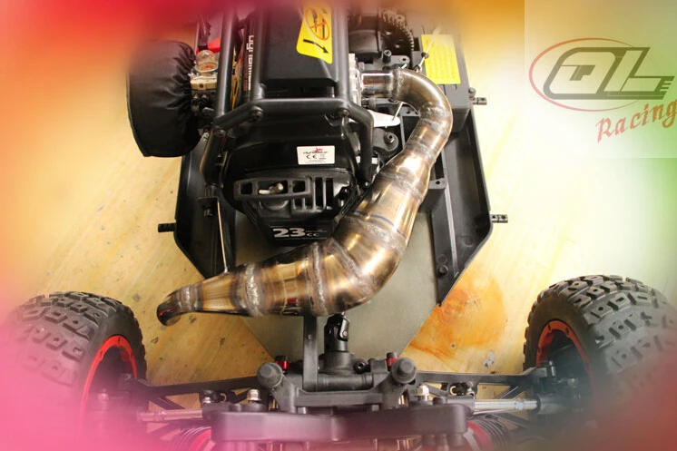 QL гоночная стальная выхлопная труба ручной работы для Losi пустыни Багги XL DBXL RCMK XCR