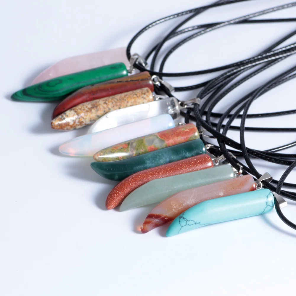 Горячая Распродажа ожерелье из натурального кристального полумесяца с