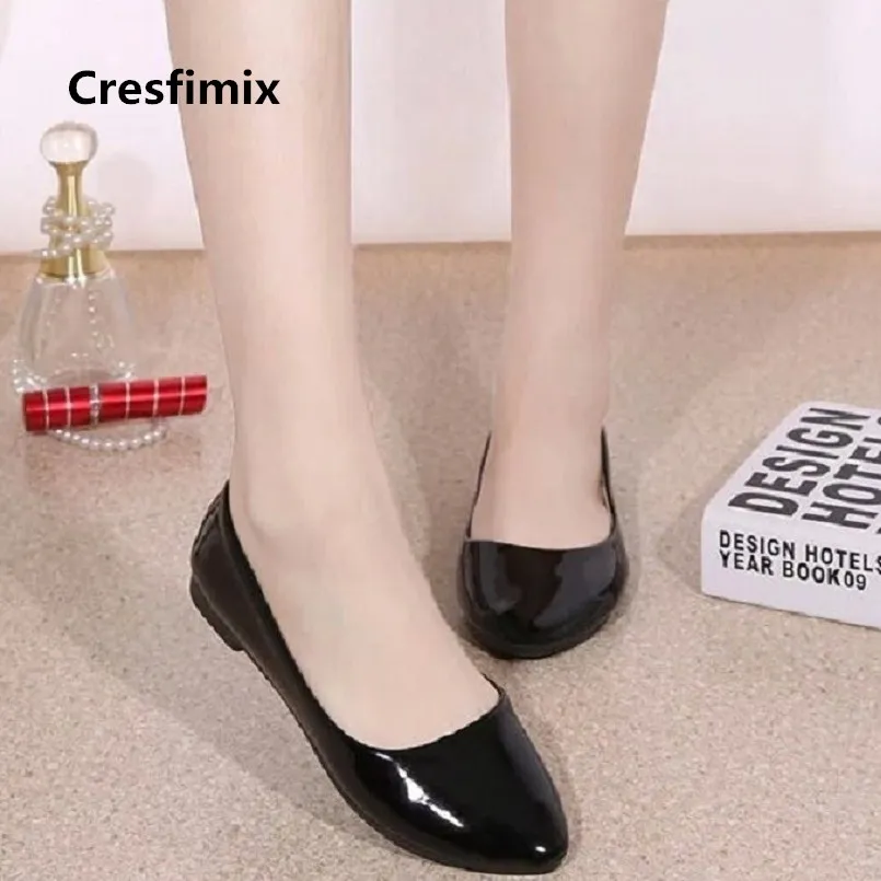 

Women Cool Fashion Classic Office White Flat Shoes Lady Leisure Street Shoes Female Pu Leather Pointed Toe Shoes Zapatos E2086
