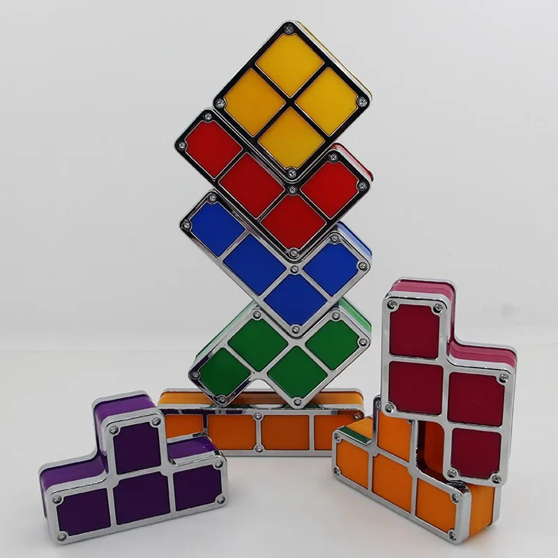Creative Stackable Color DIY Tetris Puzzle LED Night Light Children's Retro Game Tower Holiday Gift Decoration Table Lamp | Освещение
