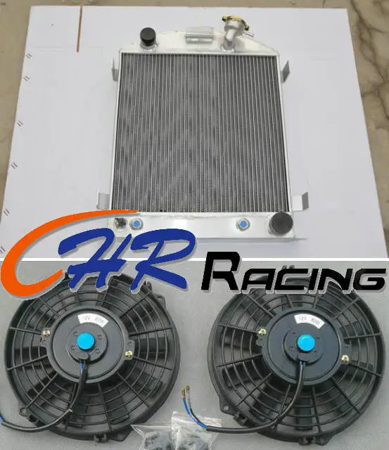 3-рядный полностью алюминиевый радиатор и Пластиковые вентиляторы для 1932 FORD CHOPPED