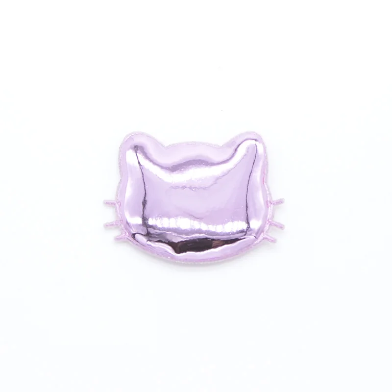 Pink 20 шт. 38*30 мм из искусственной кожи мягкие патчи кошка детские волосы декоративный головной убор аксессуары DIY материалы ручной работы аппликации H15 - Цвет: Pink