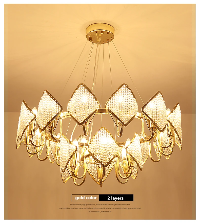 Пост современная роскошная вилла Led подвесные светильники блеск Cristal HangLamp для гостиной Luminaria Led подвесной светильник светильники