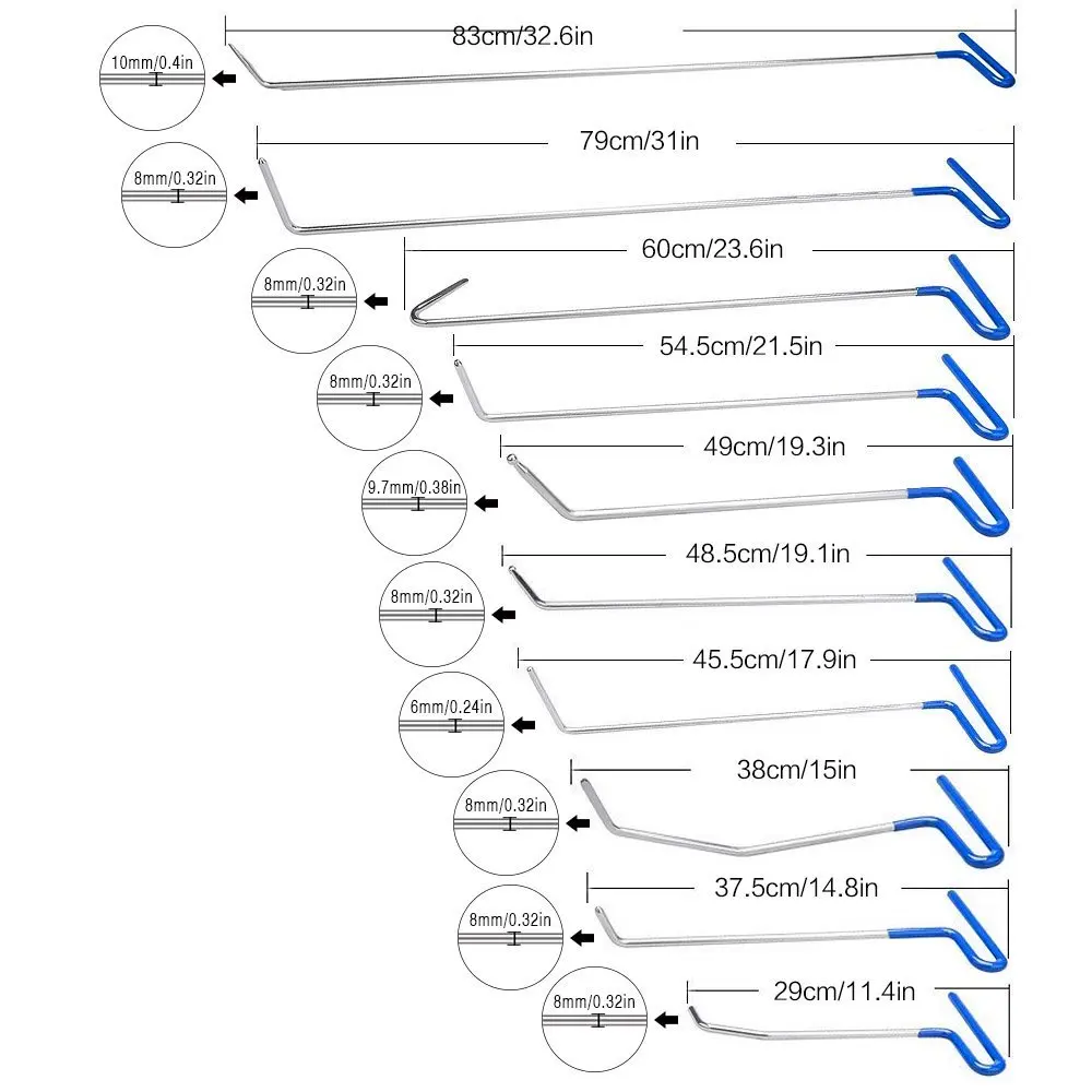 barato Ferramenta De Pressão Ganchos Ferramentas De Remoção De Dentes Sem Pintura Kit De Ferramentas De Remoção De Dentes Vara De Pressão Carro Multibar Reparo Martelo Toque Para Baixo Ferramentas De Reparo De Dentes