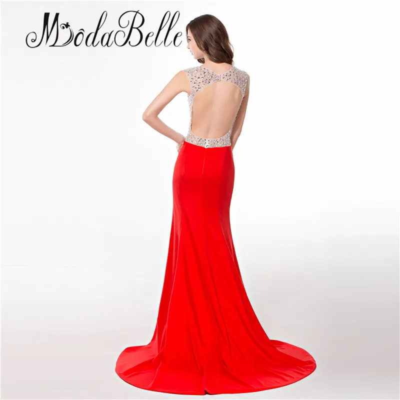 2017 Реальные изображения красные вечерние платья Длинные русалки с открытой