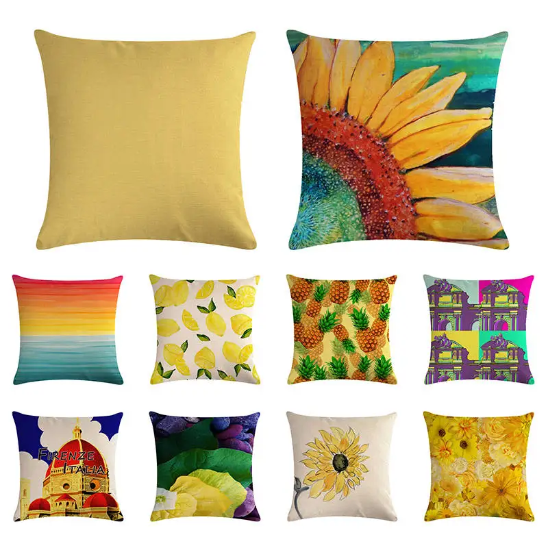 

Nordic style Yellow Cushion Cover dot rhombus animal printed Throw Pillowcase Waist Pillow Cover Home sofa pillow cover ZY1396