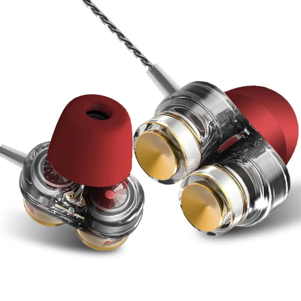 QKZ KD7 наушники двойной драйвер спортивные с микрофоном ушной крючок 3 5 мм разъем
