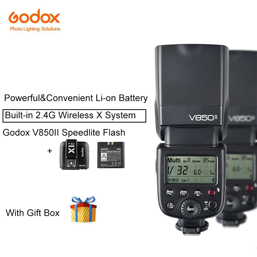 Godox V850II Camera Flash Speedlight 2.4G HSS with 2000mAh Li-ion Battery for Canon Nikon Pentax Olympas | Электроника