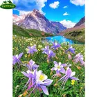 YUMEART 5D алмазов картина горного цветок полная картина из квадратных стразов вышивка Алмазная мозаика, алмазная Вышивка крестом домашний декор