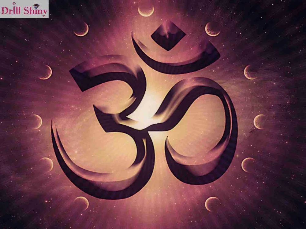 

Full Drill 5D DIY Diamond Painting religion Buddhist symbol OM ICOMS Cross Stitch Diamond Rhinestones Embroidery gift Home Decor