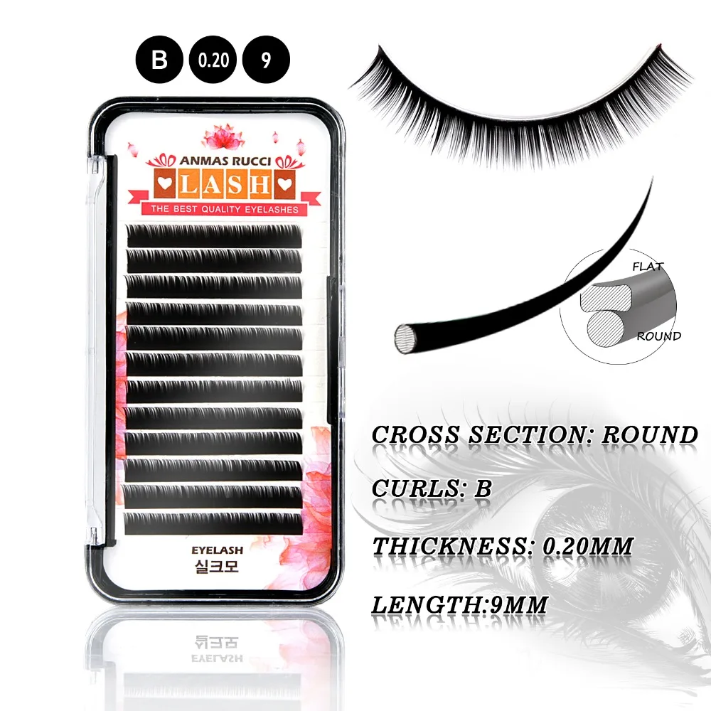 

Anmas Rucci 12 рядов B/C/D 7-14 мм локон норки Индивидуальные ресницы Maquiagem для профессионалов мягкие норковые ресницы для наращивания