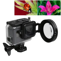 for gopro hero5 sport action camera professional 58mm 16x macro lens close up filter lens cap base adapter ring lens hand strap