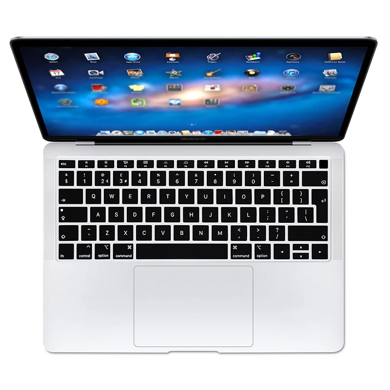 Для нового MacBook Air 13 A1932 с сенсорным ID защита для клавиатуры ноутбука силиконовый евро Английский покрытие для клавиатуры
