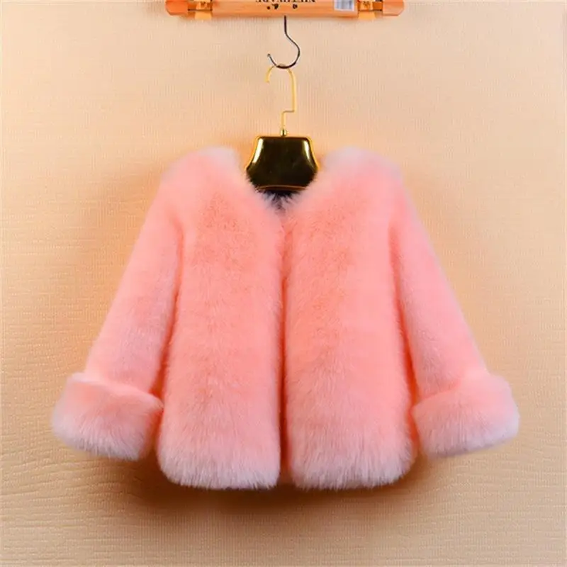 Winter Girls Fur Coat Elegant Baby Girl Faux Jackets And Coats Thick Warm Parka Kids Boutique Clothes | Детская одежда и обувь