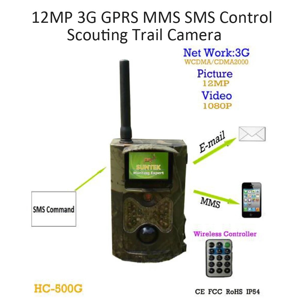 1 шт. 12MP 3G GPRS MMS SMS контроль разведывающая тропическая камера домашняя охранная