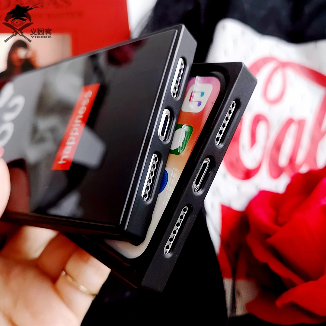 YIGEK телефон чехлы для Iphone 7. Роскошный блеск ты и я квадратный Стекло чехол