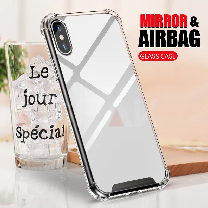 NAGFAK зеркальный противоударный чехол для iPhone X 6 8 7 Plus жесткий акриловый + TPU iphone 6s