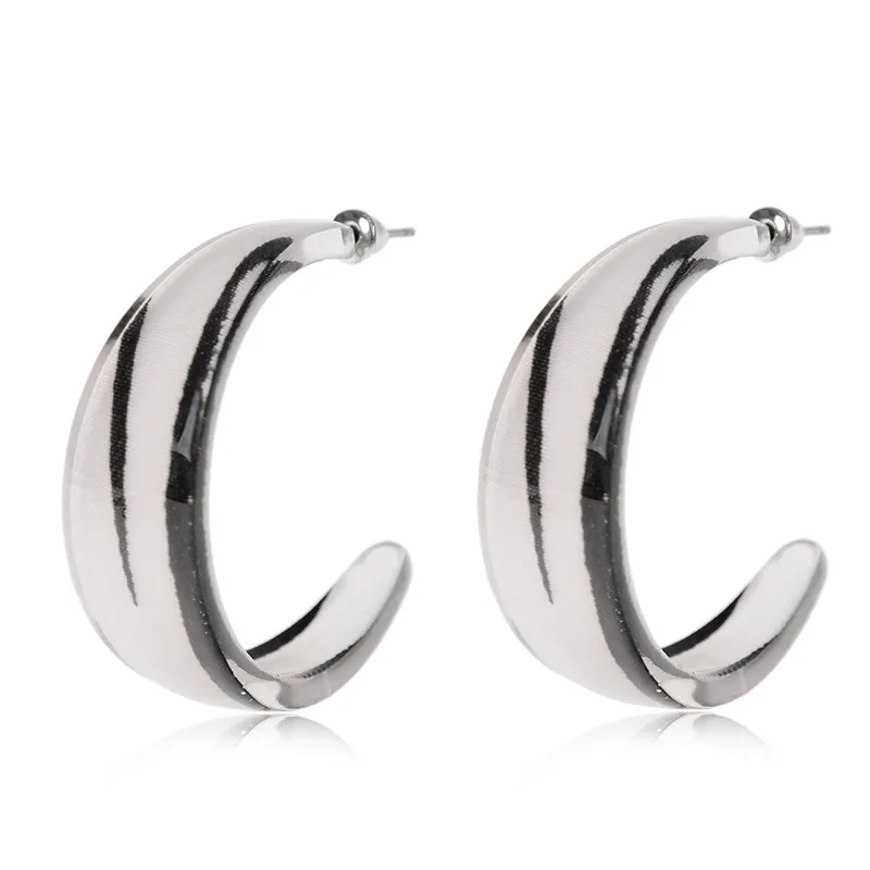 Женские полукруглые серьги кольца Pinksee Винтажные с мраморной уксусной кислотой