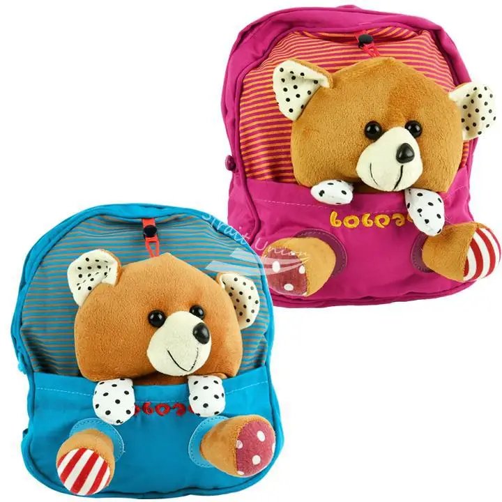 Cute Baby Child Kid Canvas Backpack Little Bear Design Schoolbag Shoulder Bag|backpack bag for men|bag in box beerbackpack laptop |