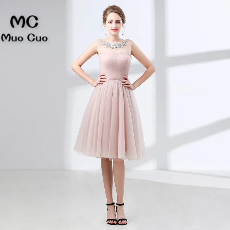 

Fashion 2018 Short Evening Prom dresses with Appliques Beaded Zipper Tulle Vestidos de fiesta Formal Evening Dress Short
