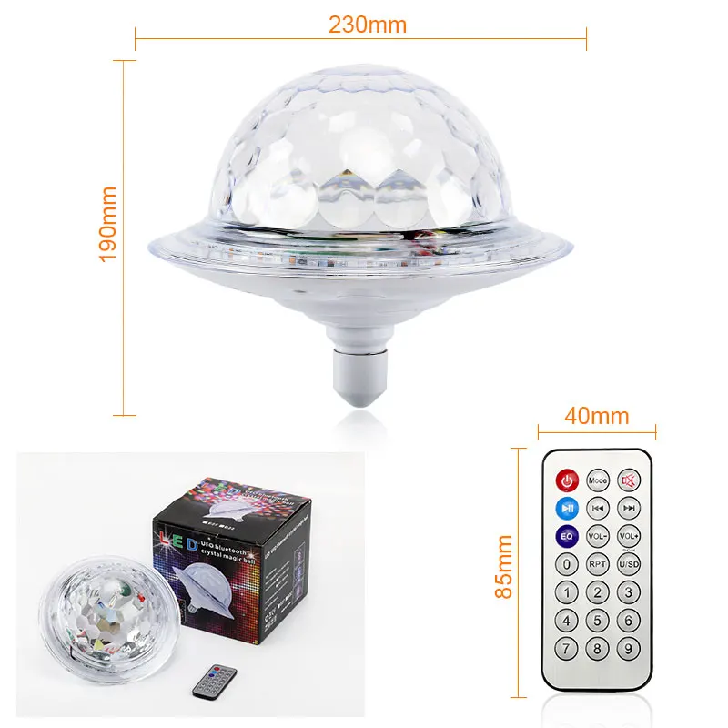 

E27 Bluetooth Magic Ball LED Stage Light MP3 Light Music Disco Light RGB Remote Control Projector DJ Light for Party Bar KTV