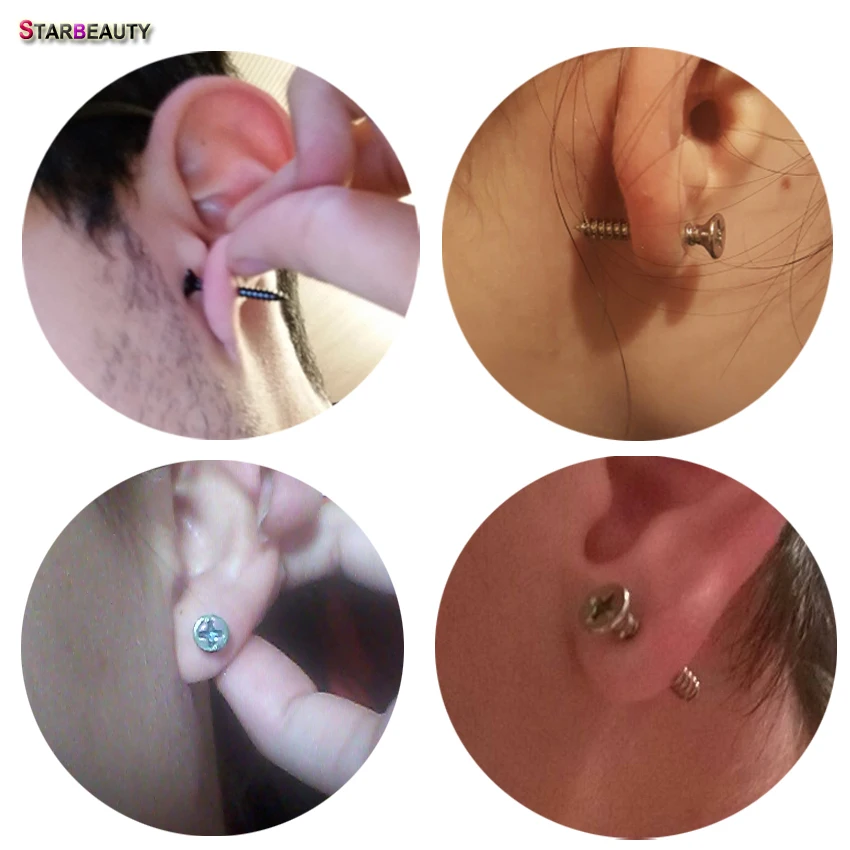 Starbeauty 2 шт./лот винт серьги гвоздики для Пирсинга Ушей 316L из хирургической стали