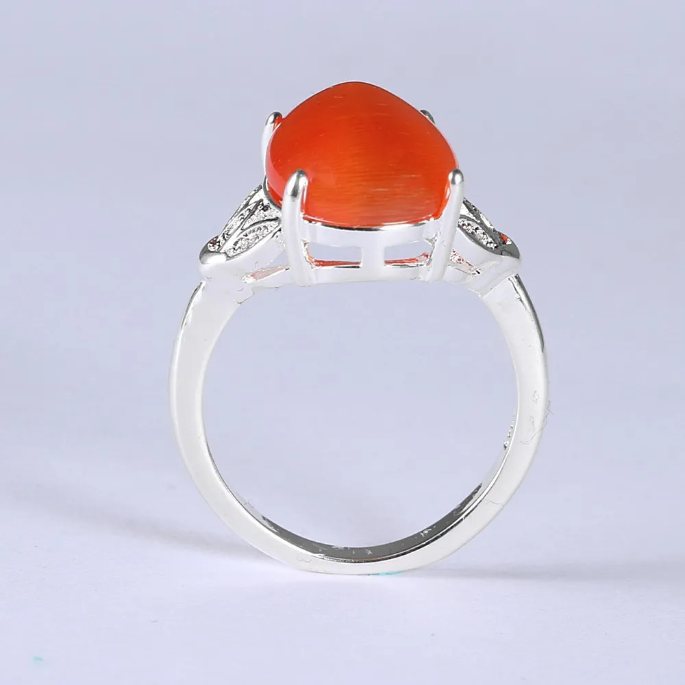 CHENGEN Charming personality clover red opal lady ring Exquisite women's ornaments Wedding party present | Украшения и