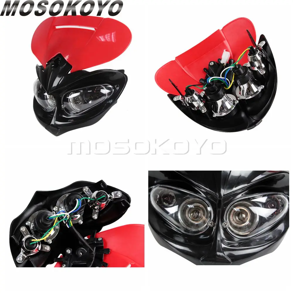 18 Вт фара обтекатель для внедорожного мотоцикла передние фары эндуро Honda Yamaha CBR600