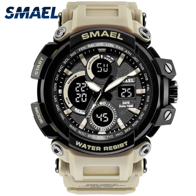 Новые военные часы мужские водонепроницаемые SMAEL цифровые Relojes Hombre уличные